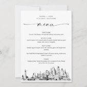Baltimore Skyline Bruiloft Diner Menu Kaart 5x7 (Voorkant)