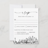 Baltimore Skyline Bruiloft RSVP Response Kaart (Voorkant)