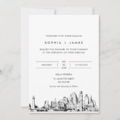 Baltimore Skyline bruiloft uitnodiging met foto (Voorkant)