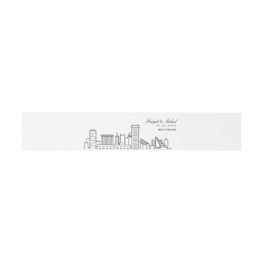 Baltimore Skyline bruiloft | Uitnodigingen Wikkel (Vlak)
