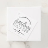Baltimore Skyline | Bruiloft Welkom Favor Bedankjes Labels (In situ)