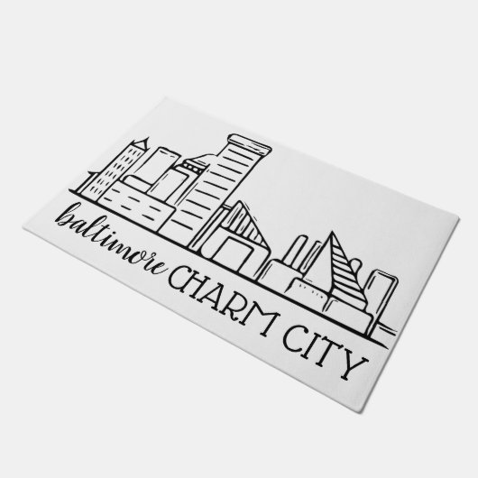Baltimore Skyline Deurmat (Schuin)