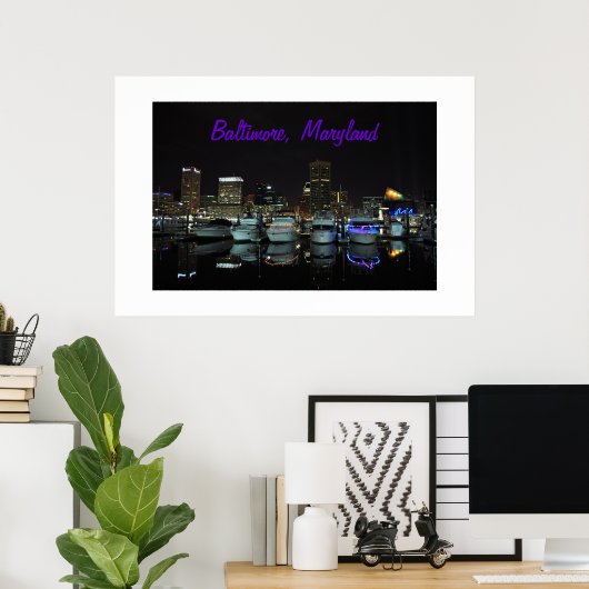 Baltimore Skyline-foto Poster (Thuiskantoor)