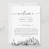 Baltimore Skyline Huwelijksprogramma 5x7 Vlakke Ka Kaart (Voorkant)