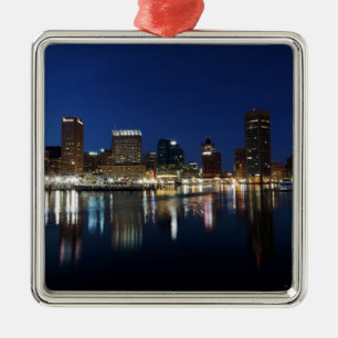 Baltimore Skyline in Dusk Metalen Ornament