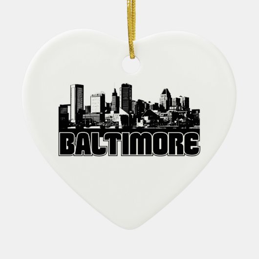 Baltimore Skyline Keramisch Ornament (Voorkant)