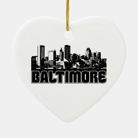Baltimore Skyline Keramisch Ornament (Achterkant)