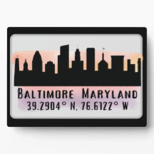 Baltimore Skyline Latitude en Lengtegraad