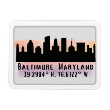 Baltimore Skyline Latitude en Lengtegraad
