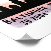 Baltimore Skyline Latitude en Lengtegraad Poster (Hoek)