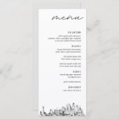 Baltimore Skyline Modern huwelijksdiner Menu (Voorkant / Achterkant)
