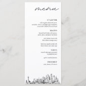 Baltimore Skyline Modern huwelijksdiner Menu (Voorkant)