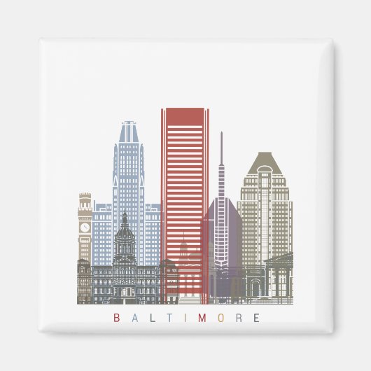 Baltimore skyline poster magneet (Voorkant)