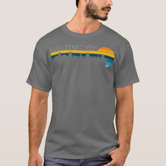 Baltimore Skyline Retro Sunset Baltimore T-shirt