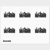 Baltimore Skyline Ronde Sticker (Vel)