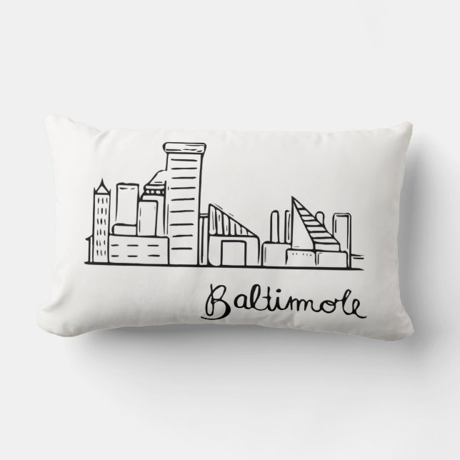 Baltimore Skyline - Sierkussen Kussen (Voorkant)