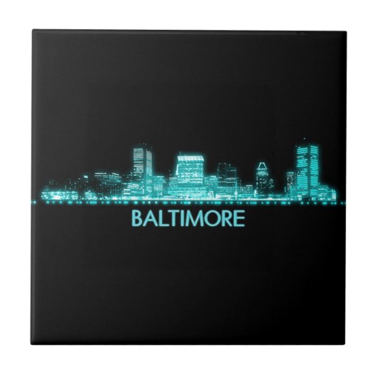 Baltimore Skyline Tegeltje (Voorkant)