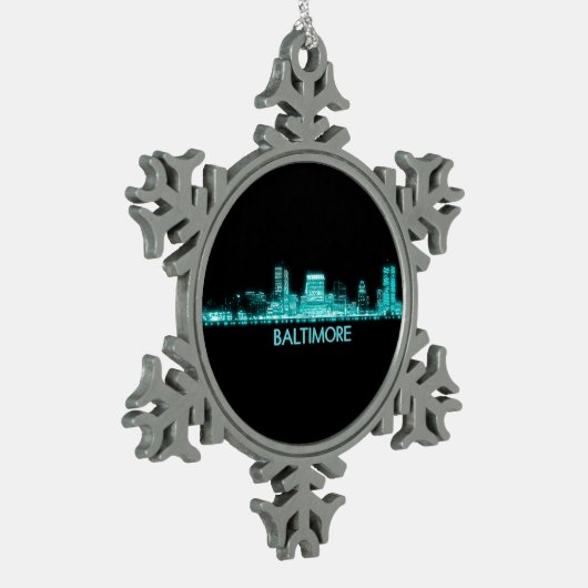 Baltimore Skyline Tin Sneeuwvlok Ornament (Links)