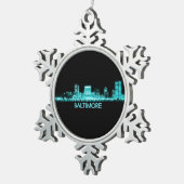 Baltimore Skyline Tin Sneeuwvlok Ornament (Rechts)