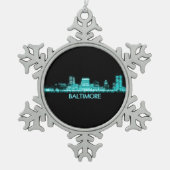 Baltimore Skyline Tin Sneeuwvlok Ornament (Voorkant)