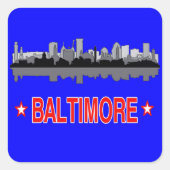 Baltimore Skyline Travel Stickers (Voorkant)