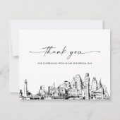 Baltimore Skyline trouwfoto dank u kaart (Voorkant)