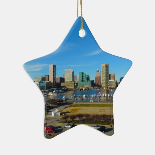 Baltimore Skyline van Federal Hill Keramisch Ornament (Rechts)