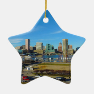 Baltimore Skyline van Federal Hill Keramisch Ornament