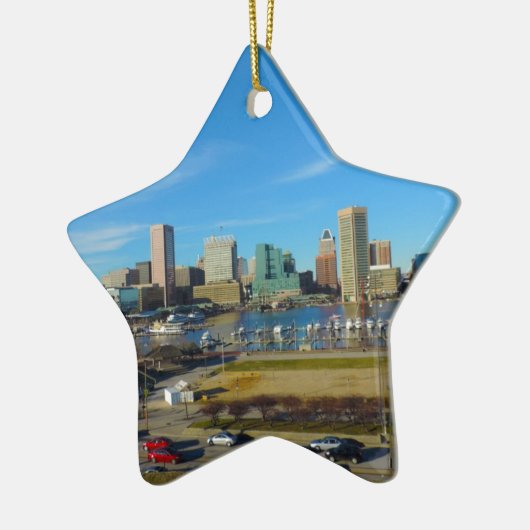 Baltimore Skyline van Federal Hill Keramisch Ornament (Links)