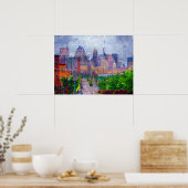 Baltimore Skyline van Johns Hopkins, Maryland Poster (Keuken)