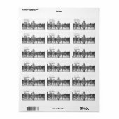 Baltimore Skyline - zwart en wit Etiket (Full Sheet)