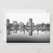 Baltimore Skyline - zwart en wit Kaart (Voorkant)