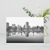 Baltimore Skyline - zwart en wit Kaart (Staand voorkant)