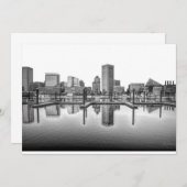 Baltimore Skyline - zwart en wit Kaart (Voorkant / Achterkant)