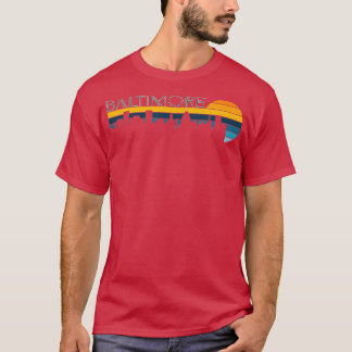 Baltimore SkylineVintage Retro Sunset Baltimore Ci T-shirt