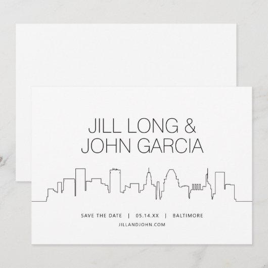 Baltimore Sla de datum op Kaart (Voorkant / Achterkant)