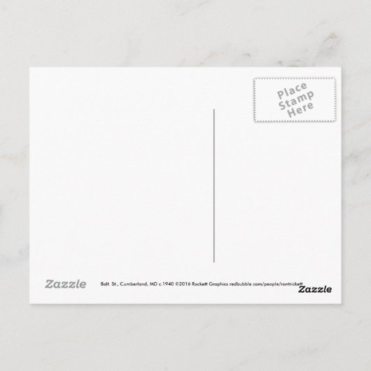 Baltimore St., Cumberland, MD Briefkaart (Achterkant)