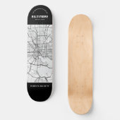 Baltimore Stadsplattegrond Skateboard (Voorkant)