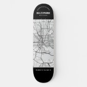 Baltimore Stadsplattegrond Skateboard (Voorkant)