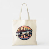 Baltimore Strong: Inner Harbor Sunset Tote Bag (Achterkant)