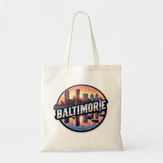 Baltimore Strong: Inner Harbor Sunset Tote Bag (Voorkant)