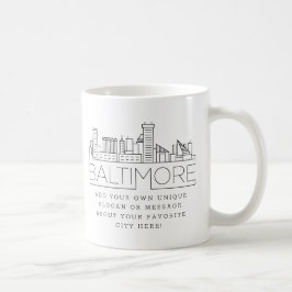 Baltimore Stylized Skyline | Aangepaste slogan Koffiemok