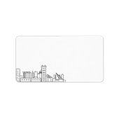 Baltimore Stylized Skyline | Blanco etiket (Voorkant)