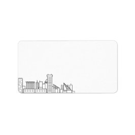 Baltimore Stylized Skyline | Blanco etiket