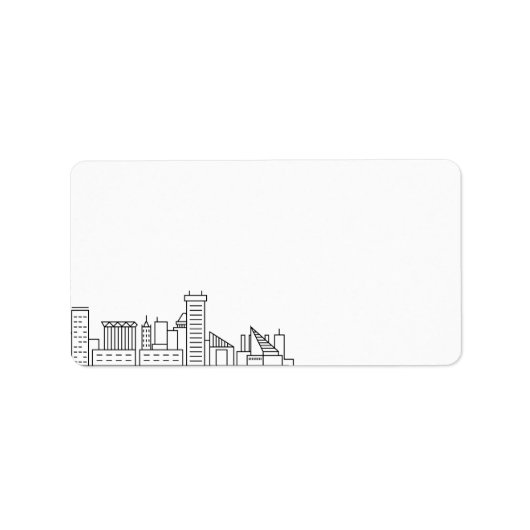 Baltimore Stylized Skyline | Blanco etiket (Voorkant)