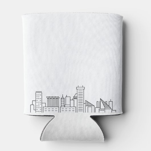 Baltimore Stylized Skyline | Koelbox voor weddensc Blikjeskoeler (Achterkant)