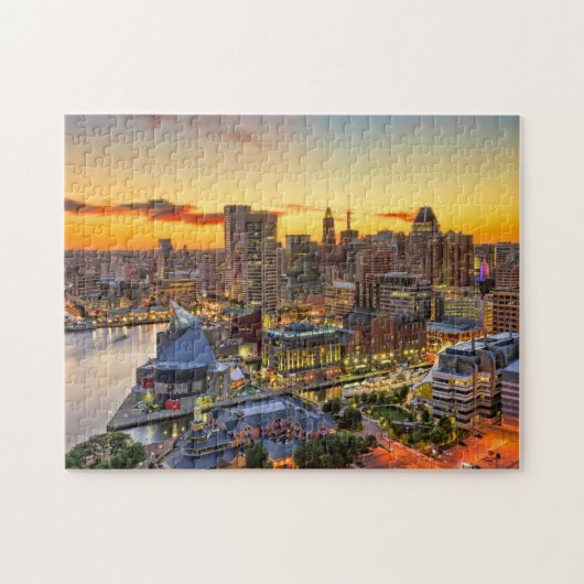 Baltimore Sunset Cityscape Jigzaag Puzzle Legpuzzel (Horizontaal)