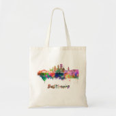 Baltimore V2 skyline in waterverf Tote Bag (Voorkant)