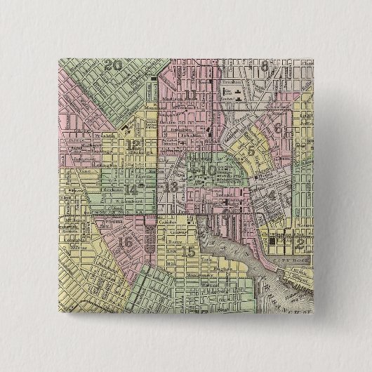 Baltimore Vierkante Button 5,1 Cm (Voorkant)