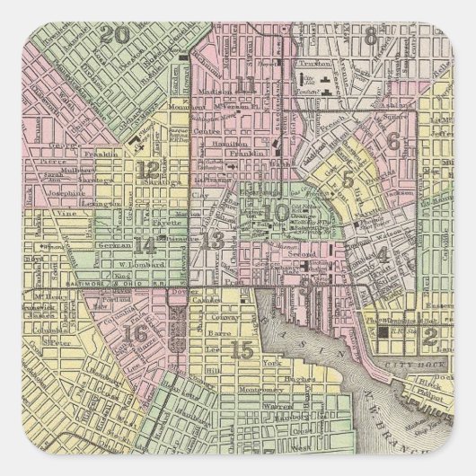 Baltimore Vierkante Sticker (Voorkant)